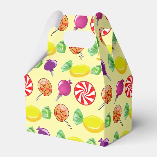Pick en Mix Snoep Yellow Pattern Bedankdoosjes (Voorkant Zijde)