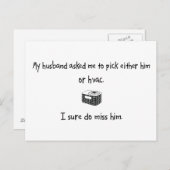 Pick Husband of HVAC Briefkaart (Voorkant / Achterkant)
