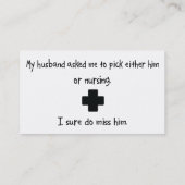 Pick Husband of Nursing Visitekaartje (Achterkant)