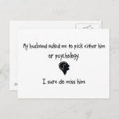 Pick Husband of Psychology Briefkaart (Voorkant / Achterkant)