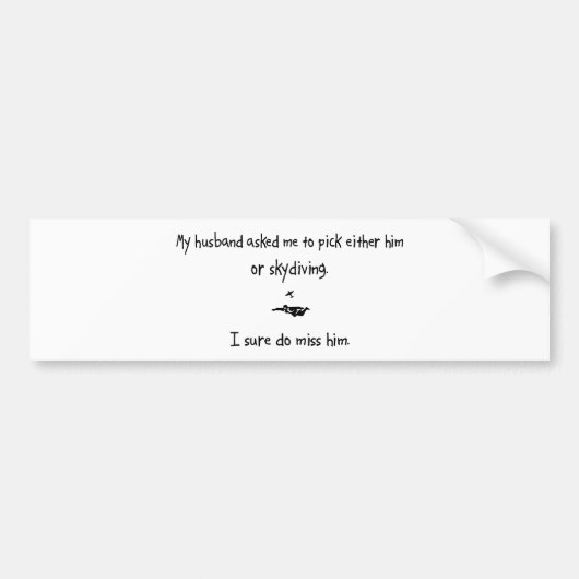 Pick Husband of Skydiving Bumpersticker (Voorkant)