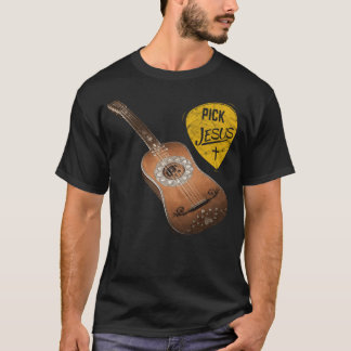 Pick Jesus Christelijke Music Pastor Guitar T- Wor T-shirt