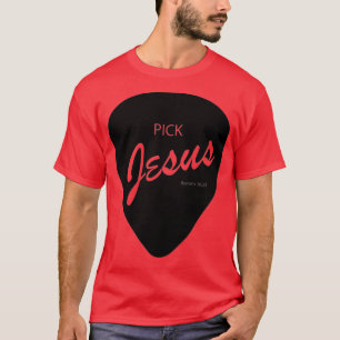 PICK JESUS FENDER STYLE BLACK T-SHIRT
