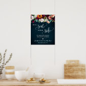Pick Seat Beide Side Wedding Wine Navy Sign Poster (Keuken)