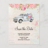  pick-up truck rustieke bruiloft Save the Date Uitnodiging Briefkaart (Voorkant)