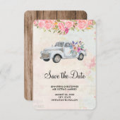 pick-up truck rustieke Waterverf bruiloft Save The Date (Voorkant / Achterkant)