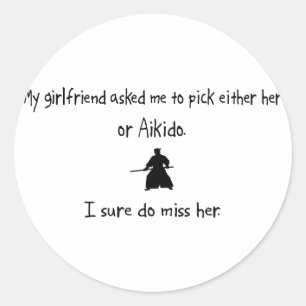 Pick Vriendin of Aikido Ronde Sticker