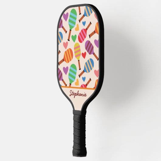 Pickeball Paddles Patroon met harten Custom (Links)
