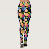 Picker Cette Colorful Black Pickleball Leggings (Dos)