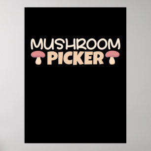 Pickers voor paddenstoelen poster