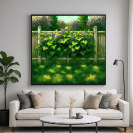 Picket Fence - Achtertuin Illustratie Kunst Poster