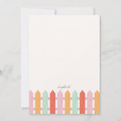 Picket Fence Garden Fête Invitation (Dos)
