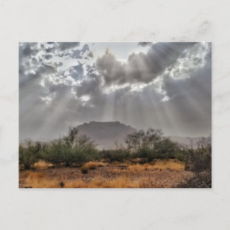 Picketpost Mountain met zonnestralen Briefkaart