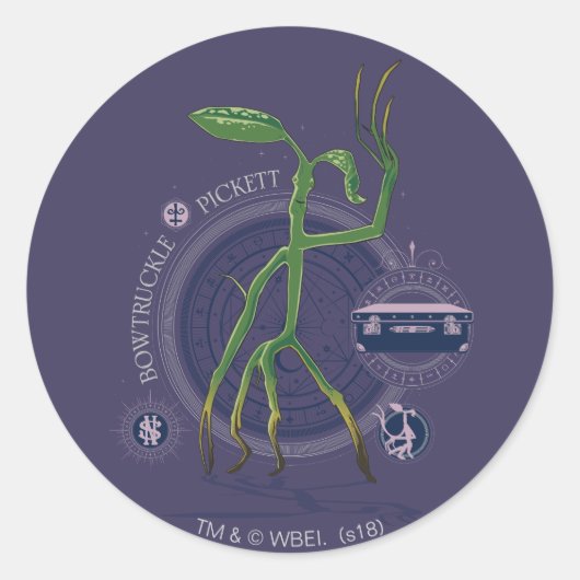 PICKETT™ de BOWTRUCKLE™ grafische kaart Ronde Sticker (Voorkant)