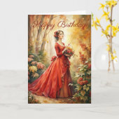 Picking Flowers Carte d'anniversaire (Fleur jaune)