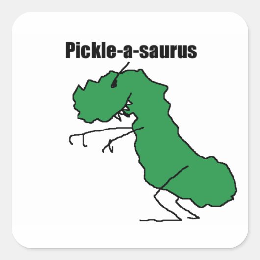 Pickle-a-saurus-sticker Vierkante Sticker (Voorkant)