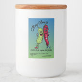 Pickle and Pepper Pals Funny Cartoon Pickles Voedselcontainer Etiket (Voorkant)