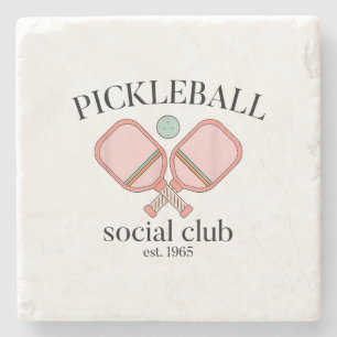 Pickle Ball Social Club EST 1965 Mannen Vrouwen Stenen Onderzetter