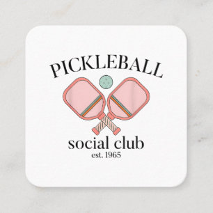 Pickle Ball Social Club EST 1965 Mannen Vrouwen Vierkante Visitekaartje