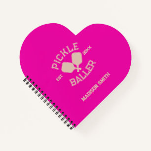 Pickle Baller Pickleball Collegiate Typografie Notitieboek