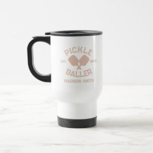 Pickle Baller Pickleball Collegiate Typografie Reisbeker