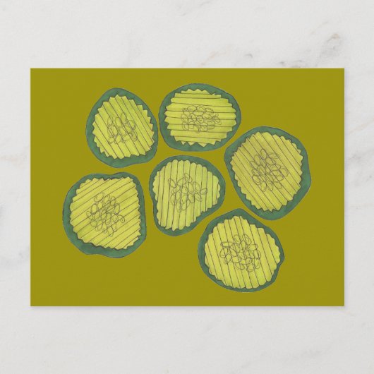 Pickle Chips Green Kosher Dill Pickle Chip Design Briefkaart (Voorkant)