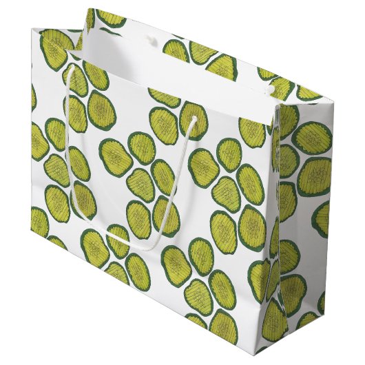 Pickle Chips Green Kosher Dill Pickle Chip Foodie Large Cadeautasje (Voorkant Gekanteld)