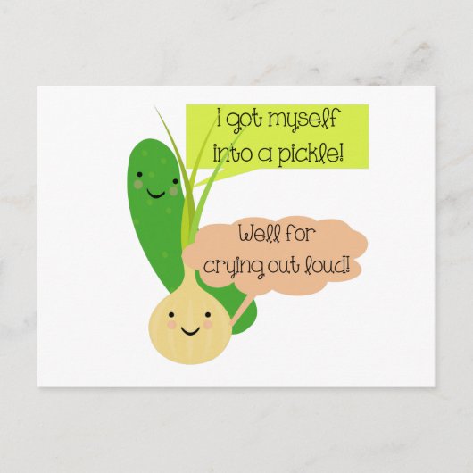 Pickle en Humor van uien Briefkaart (Voorkant)