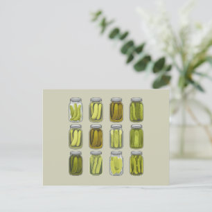 Pickle Liefhebber Vintage Ingeblikte Augurken Pot Feestdagenkaart
