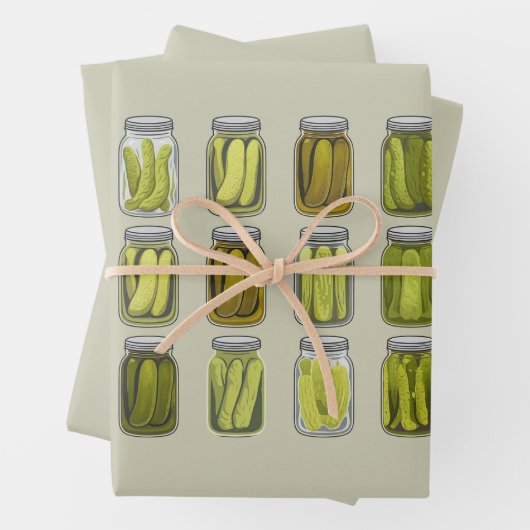 Pickle Lover  Ingeblikte Pickles Jar Christmas Inpakpapier Vel (In situ)