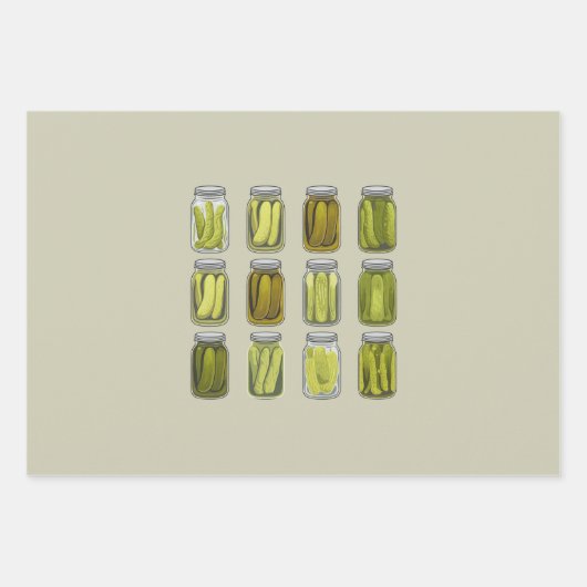 Pickle Lover  Ingeblikte Pickles Jar Christmas Inpakpapier Vel (Voorkant)