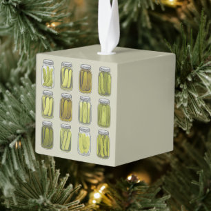 Pickle Lover  Ingeblikte Pickles Jar Christmas Kubus Ornament