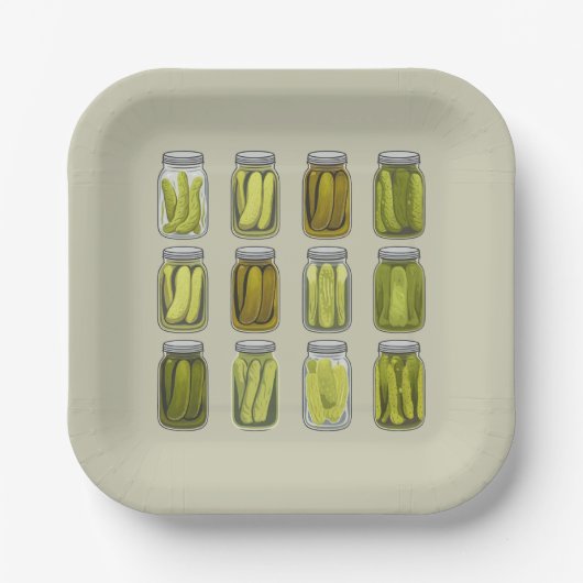 Pickle Lover Ingeblikte Pickles Jar Christmas Papieren Bordje (Voorkant)