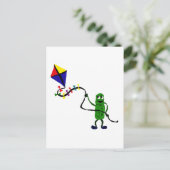 Pickle Man Flying Kite Briefkaart (Staand voorkant)