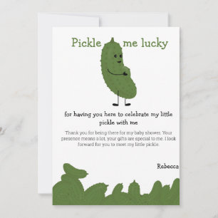 Pickle me geluk baby shower bedankkaart