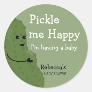 Pickle me Happy baby shower Ronde Sticker