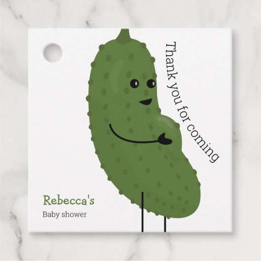 Pickle me happy baby shower thema bedankjes labels (Voorkant)