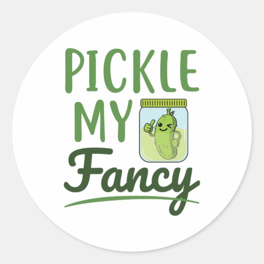 Pickle My Fancy Pickles Lover Cute Green Dill Jar Ronde Sticker (Voorkant)