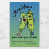 Pickle Pals Drôle Cartoon Pickles Étiquette alimen (Étiquettes simples)