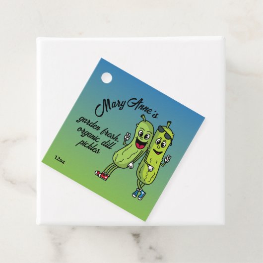 Pickle Pals Funny Cartoon Pickles Jar Label (In situ)