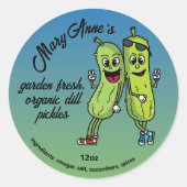Pickle Pals Funny Cartoon Pickles Label (Voorkant)