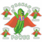 Pickle Power Pickleball Super Hero Sticker (Voorkant)