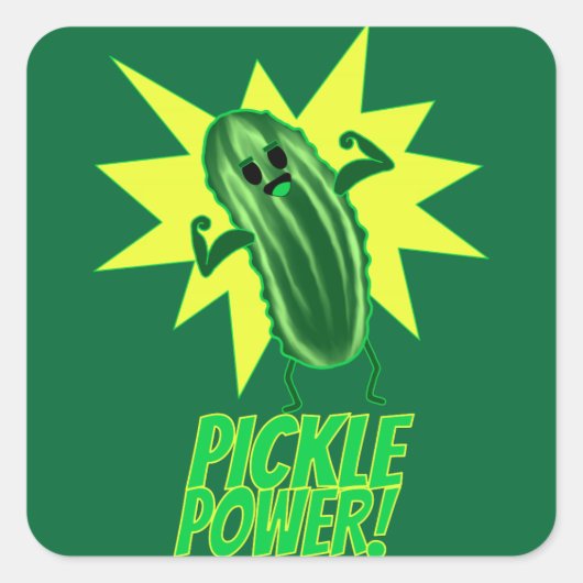 Pickle Power! Vierkante Sticker (Voorkant)
