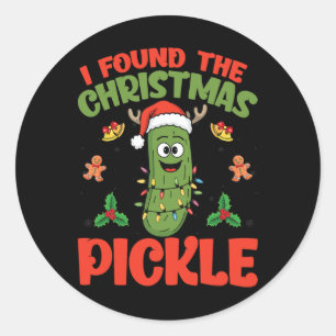 Pickle Santa Hat Kerstverlichting - Ik vond de ker Ronde Sticker