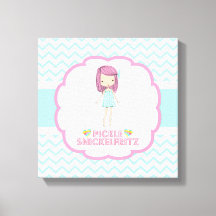 Pickle Snickelfritz 12x12 Canvas - Blauwgroen Chev