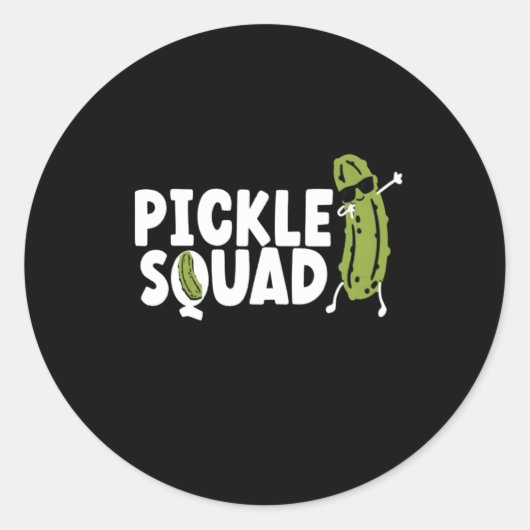 Pickle Squad voor Pickle Ronde Sticker (Voorkant)
