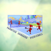 PICKLEBALFANATICA AAN BOORD Window Cling Raamsticker (Vel 3)