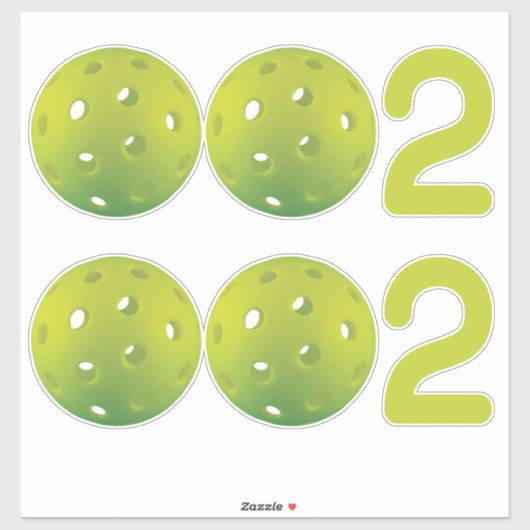 Pickleball 002 groen 2 in 1 sticker (Vel)