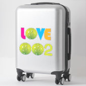 Pickleball 002 vert / amour 2 en 1 autocollant (Sur valise)