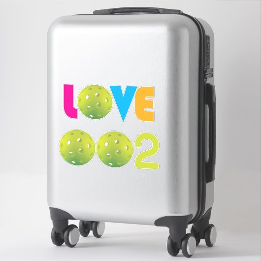 Pickleball 002 vert / amour 2 en 1 autocollant (Sur valise)